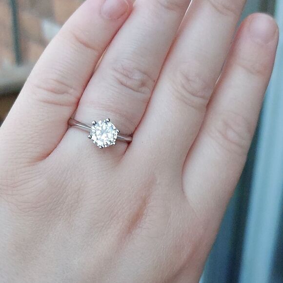 2Ct Cubic Zircon 925 Silver Ring - Picture 3 of 8